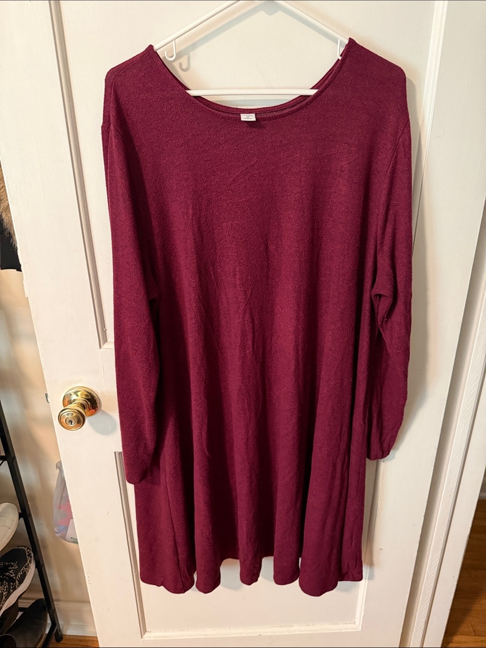 Old Navy Long Sleeve Swing Dress in Burgundy Wine